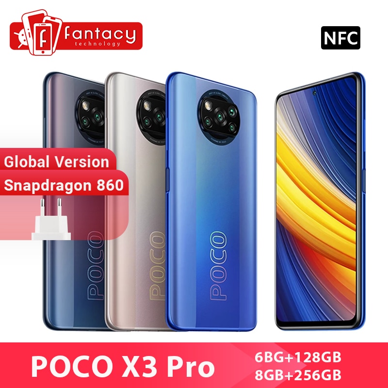 In Stock Global Version POCO X3 Pro Smartphone NFC 33W Charge Mobile Phone Snapdragon 860 48MP Quad Camera 6.67" 120Hz 5160mAh