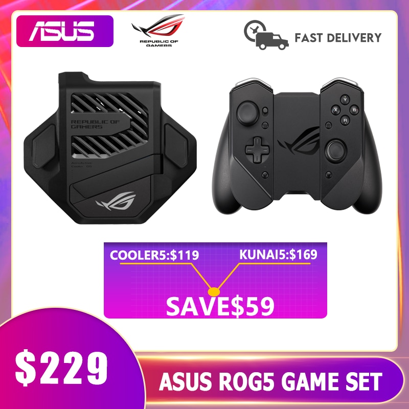 NEW Original AeroActive Cooler5 & ROG Kunai 5 Gamepad Game Set For ASUS ROG Phone 5 Holder Gaming Anti-Heat Adapter ROG5