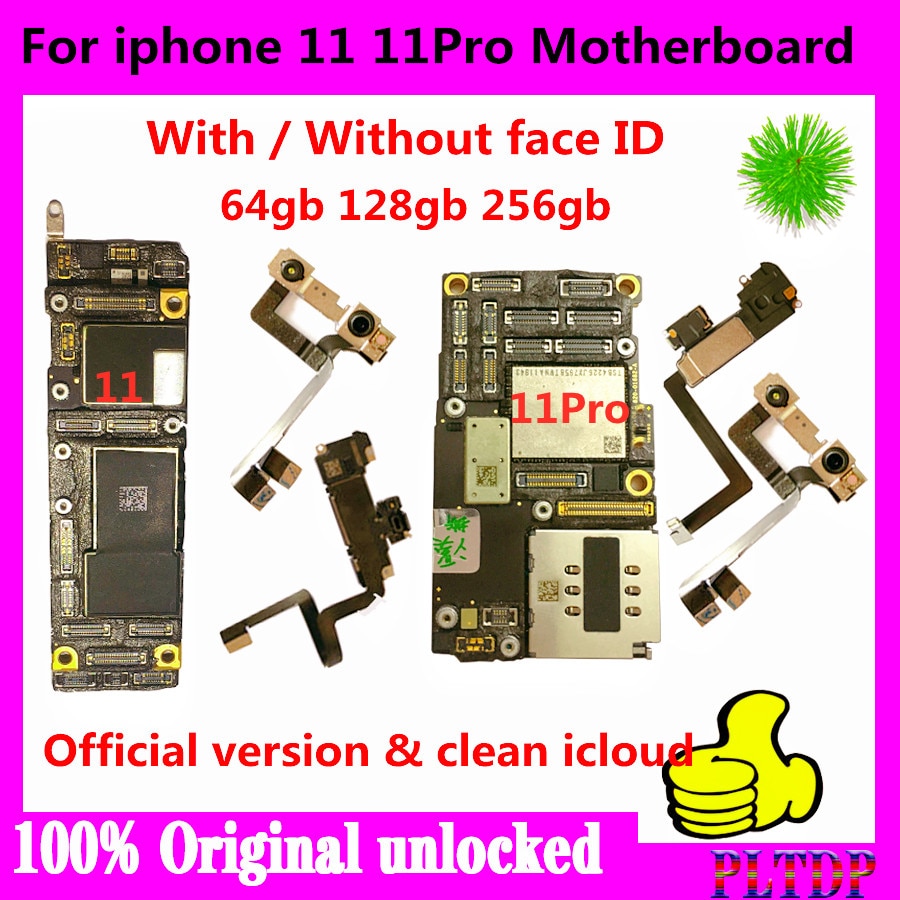 100% Original Unlocked Clean iCloud For iPhone 11 Pro Max/11Pro Logic Board Motherboard with/no face ID Support iOS Update,Teste