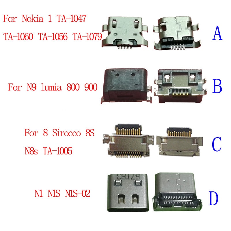 1Pcs Usb Charger Micro Charging Doct Port Connector For Nokia N9 lumia 800 900 8 Sirocco 8S TA-1047 TA-1005 N1 N1S N1S-02 1 Plug