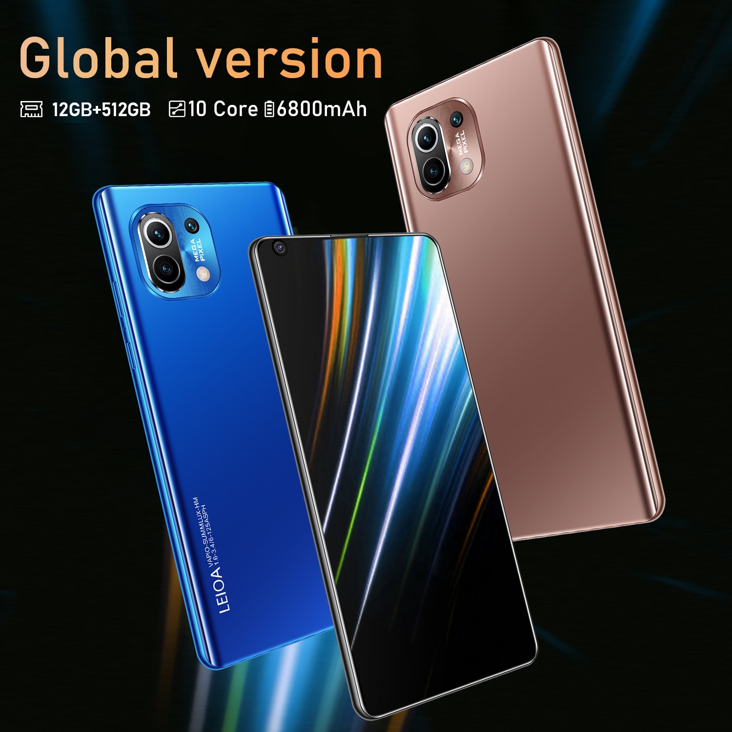 Smartphone 7.3 Inch M11 Pro 12GB 512GB 16MP+32MP 6800mAh 10 Core Andriod10 MT6899 Dual SIM 4G LTE 5G