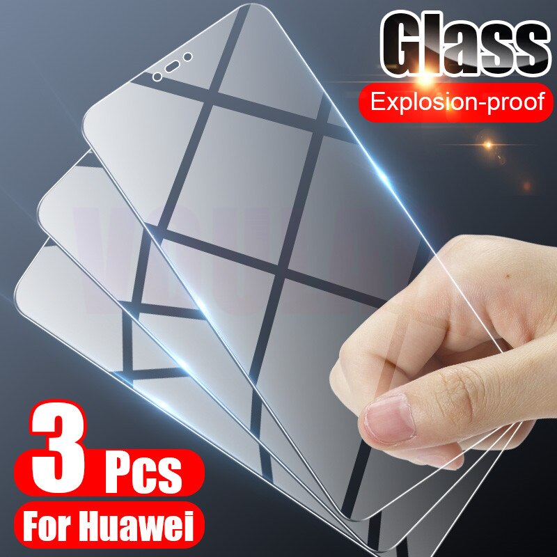 3Pcs Tempered Protective Glass For Huawei P20 P30 P40 Lite P Smart 2019 Screen Protector For Huawei Mate 30 20 Lite P20 Pro Film