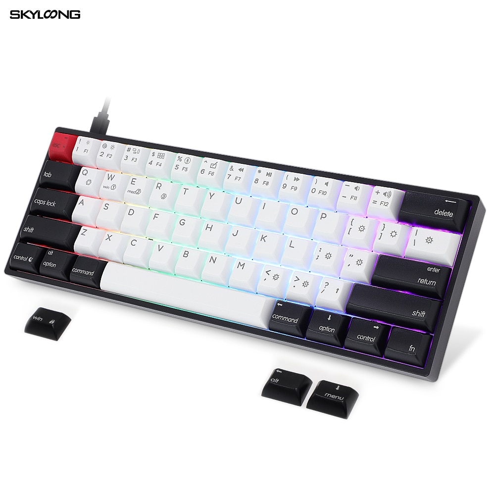 SKYLOONG GK61 AK61 Hot Swap Mechanical Keyboard Mini Portable Wired Red Brown Silver Switch Gaming Keyboard For Mac/Win/ Desktop