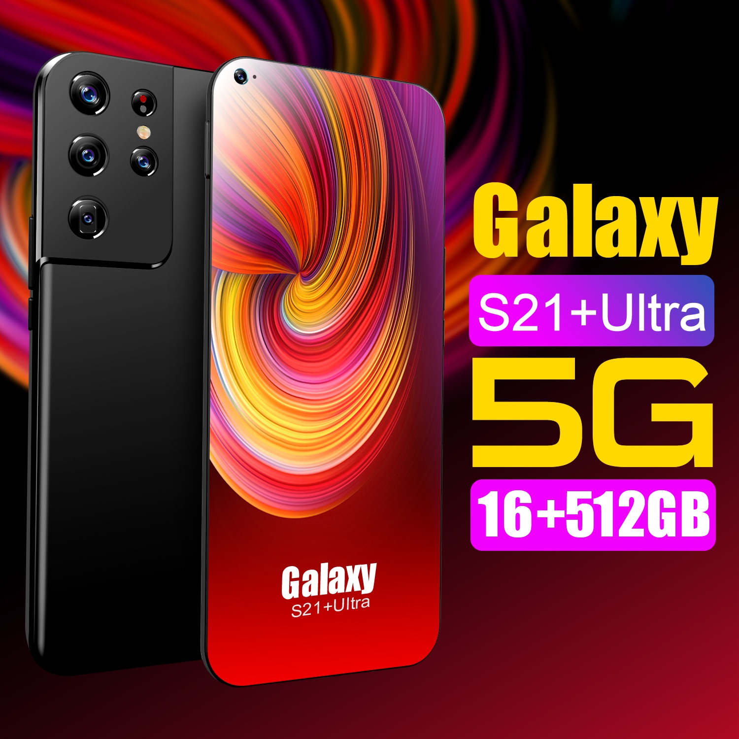 Smartphone Galxy S21 Ultra 7.3 Pulgadas 16 GB 512 GB 24MP + 48MP 5G Android 10 6800mAh, 10 Núcleos MTK6889 Cell Phone