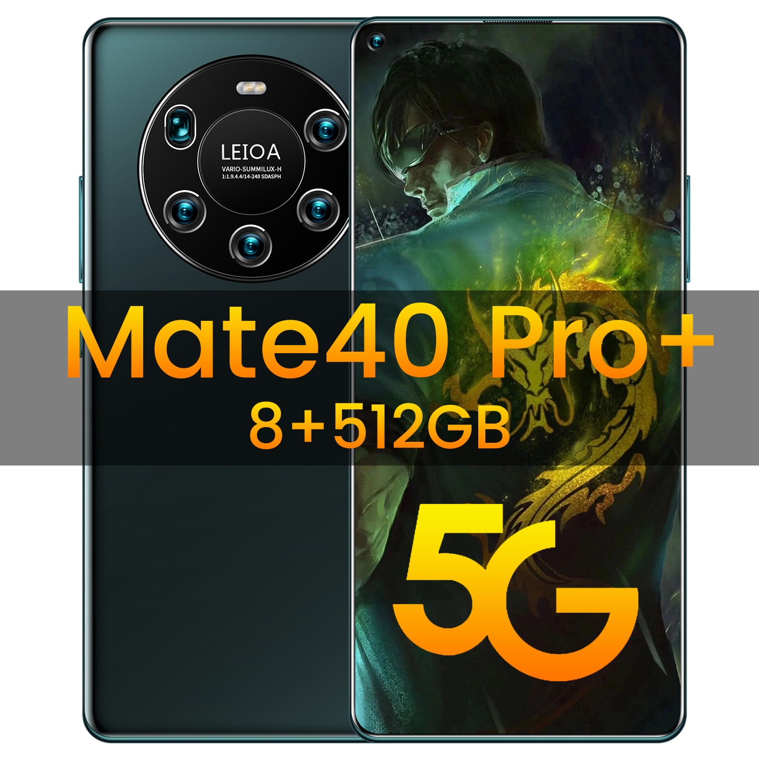 Mate40Pro+ 7.3 Inch Big Screen 8+512GB 6800mAh 16+32MP 10 Core Smart Phone 3040*1440 Dual SIM Fingerprint ID 5G Mobile Phone