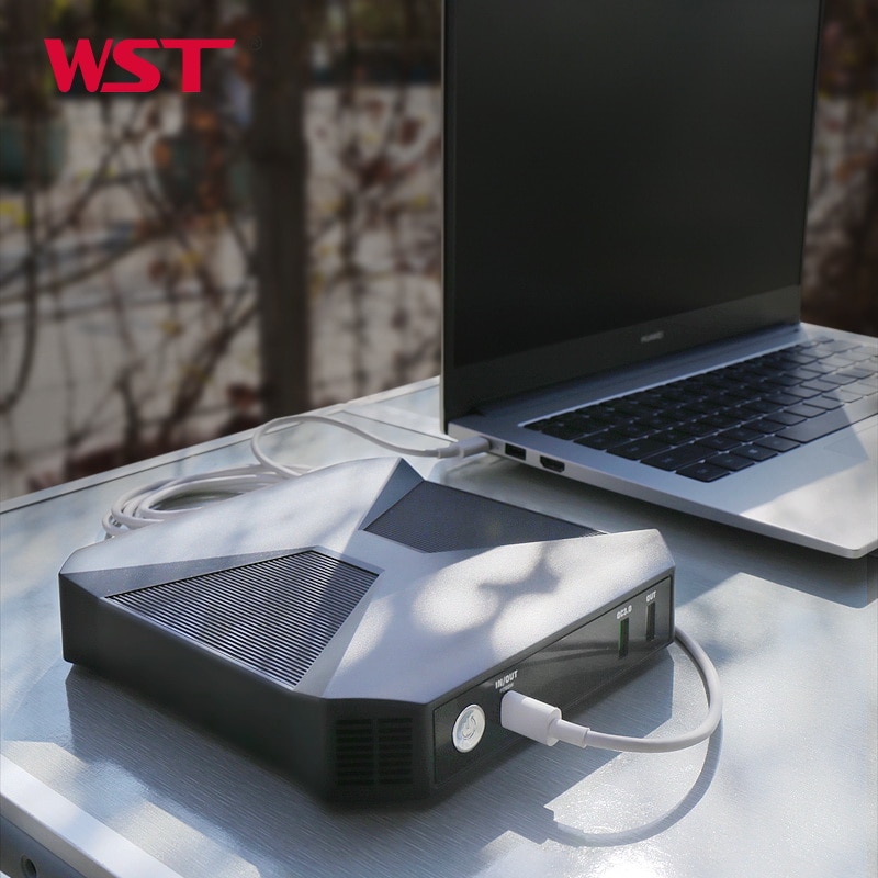 WST High Capacity 27200mAh Portable Laptop Power Bank Station PD 60W Fast Charging Outdoor Charging Station with AC Outlet