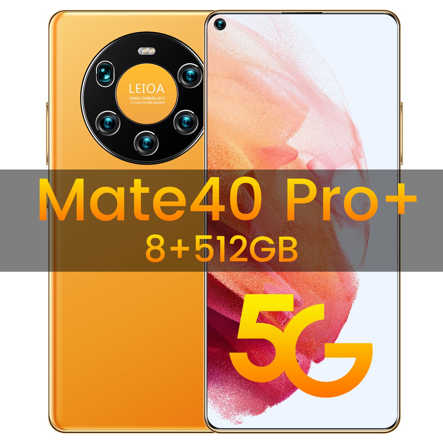 Mate40Pro+ Global Version 6800mAh Andriod 10 Mobile Phone MTK6889 12GB+512GB Deca Core 7.3 Inch DH+ 1440*3040 5G Smartphones