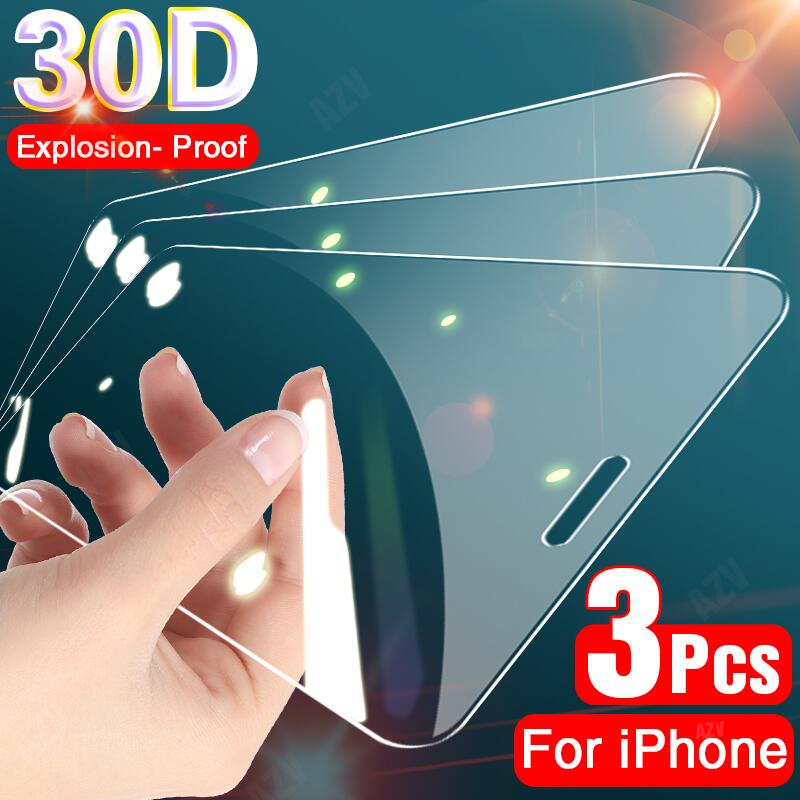 Full cover 30D Glass For iPhone 11 Pro XS MAX XR X 11 Screen Protector Curved Tempered Glass For iPhone 11 XR 10 7 8 6 Plus Film