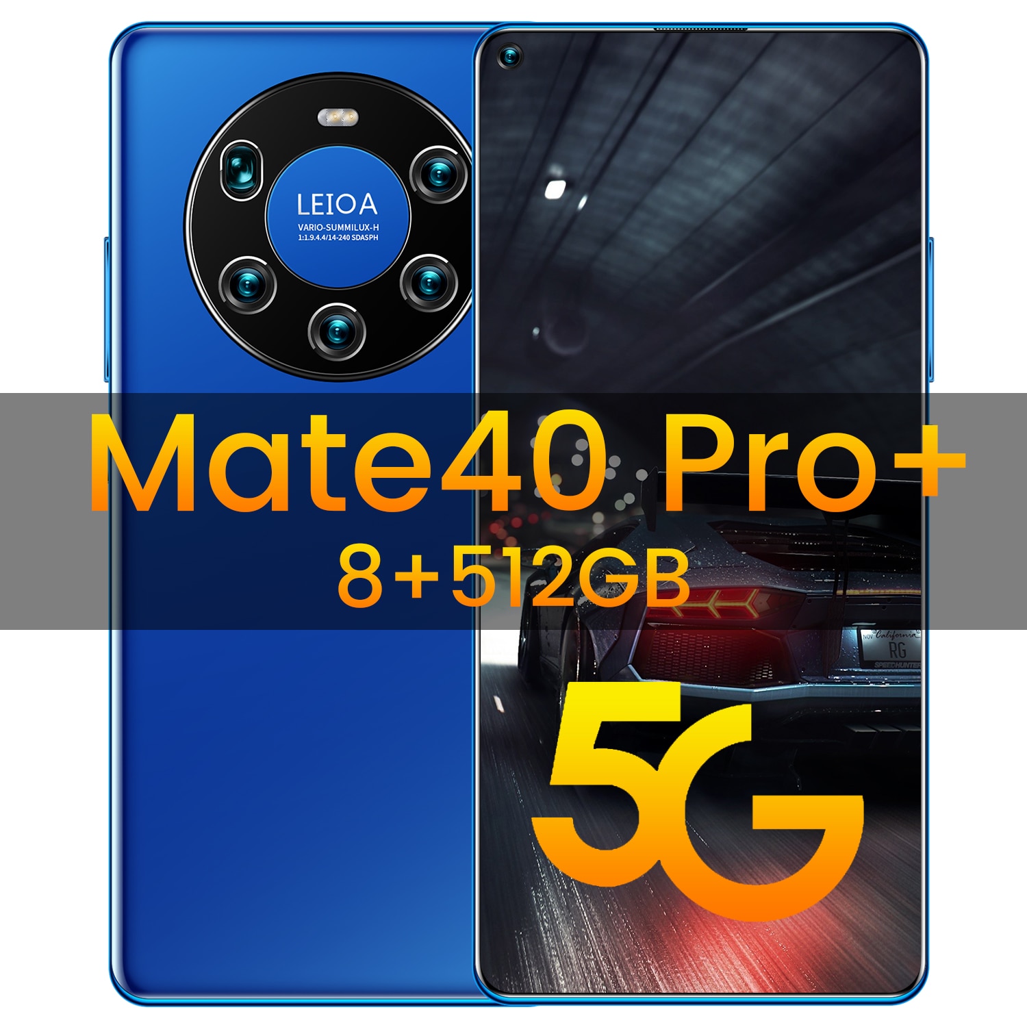 Global Mate40pro+ MTK6889 Deca Core 7.3 inch Smartphone HD+1440*3040 16MP+32MP 5G LET 8GB+512GB 6800mAh Android 10 Cell phone