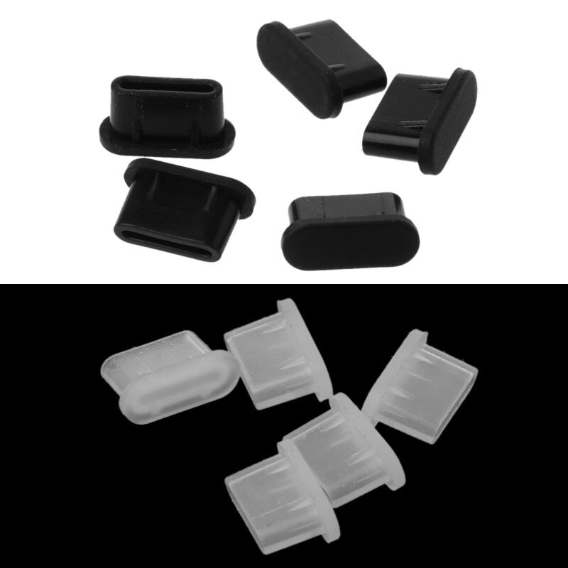 5PCS Type-C Dust Plug USB Charging Port Protector Silicone Cover for samsung Smart Phone Accessories 652E