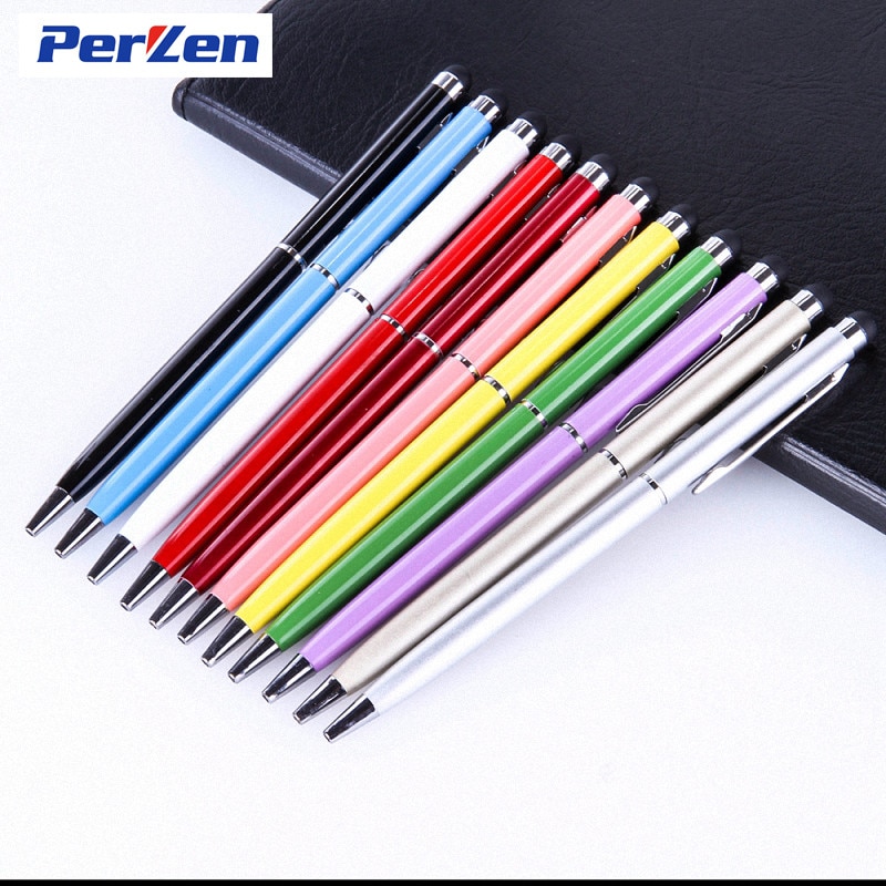 Metal 2 in 1 capacitive stylus pen touch pen for Capacitive screen Tablet PC mobile phone DHL fast shipping