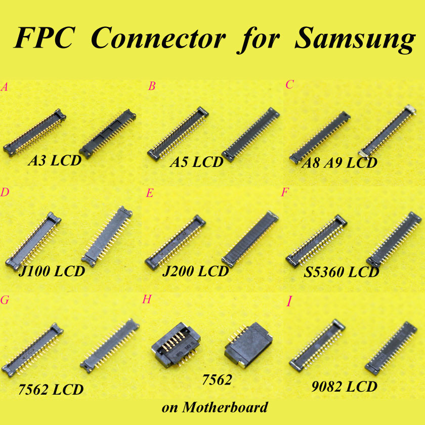 cltgxdd LCD Display FPC connector for Samsung Galaxy A3 A5 A5000 A8 A9 J100 J200 S5360 7562 9082 on motherboard logic board