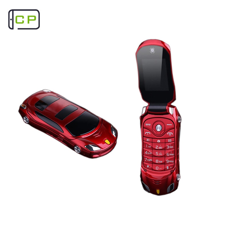 Flip Car Shaped Mini Mobile Phone NEWMIND F15 Dual SIM Card FM Radio Bluetooth LED 1500mAh 1.77Inch Feature Cell Phone