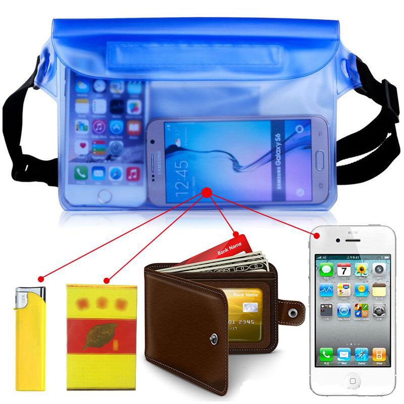 100pcs 4-8" Waterproof Case Pouch for Swimming Beach iPad MP4 Waist Strap Dry Bag Underwater Pocket Pack Phone Cover