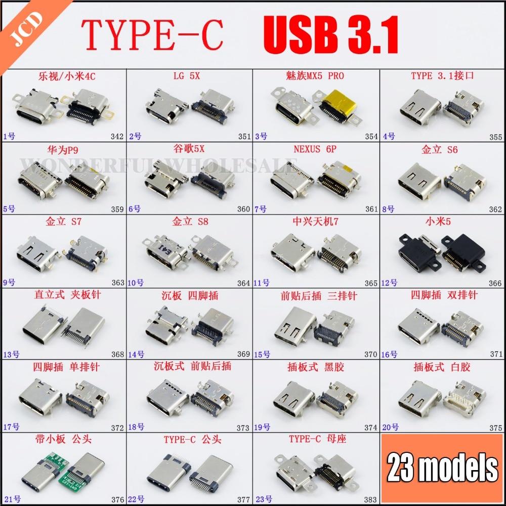 1x New 23models Type C 3.1 USB Micro USB jack Charging Port Dock Connector for Huawei Xiaomi Google Meizu LG Gionee ... (2)