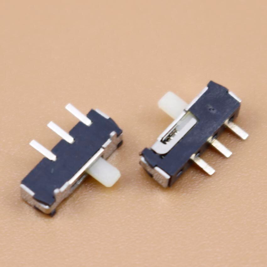 YuXi 1PCS on-off switch mini 2 Position 1P2T 3 feet SPDT Horizontal Miniature SMT SMD Slide Switch