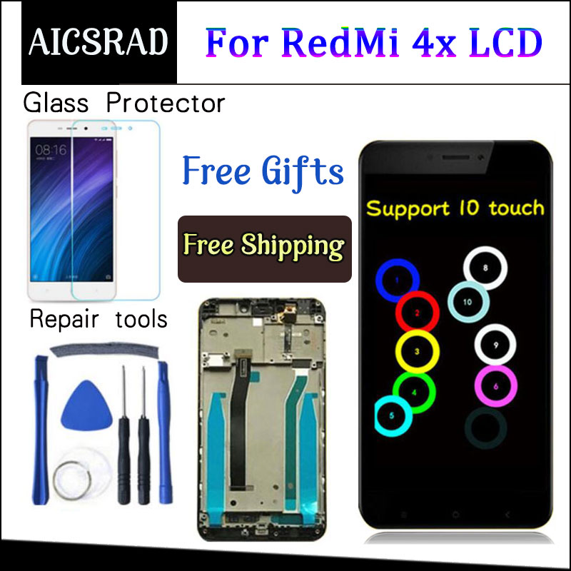 For Xiaomi Redmi 4X LCD Display Touch Screen Digitizer Assembly Replacement With Frame For Xiaomi Redmi 4X Pro Prime 5.0 inches