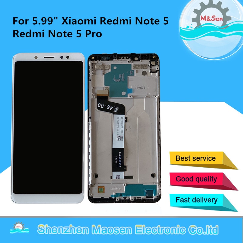 5.99" Original M&Sen For Xiaomi Redmi Note 5 Redmi Note 5 Pro LCD Screen Display With Frame+Touch Screen Panel Digitizer