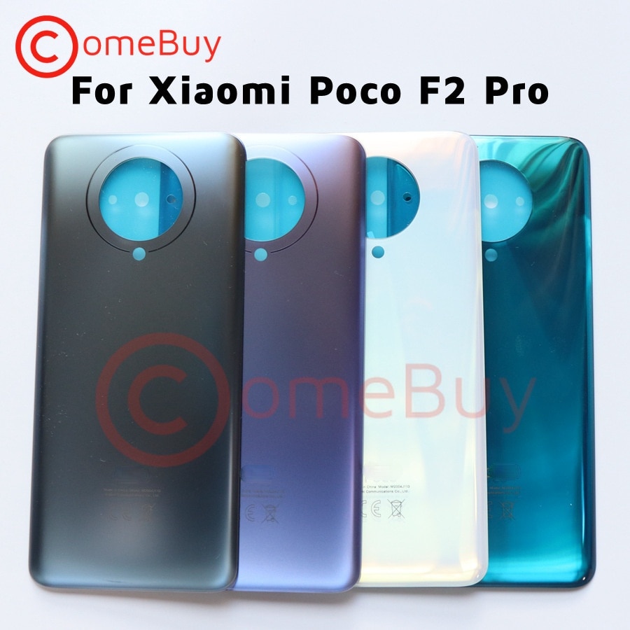 For Xiaomi Poco F2 Pro Back Battery Glass Cover Rear Housing Door Case For Poco F2 Pro Battery Cover Pocophone Replacement Parts