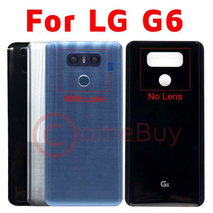 Comebuy Back Cover For LG G6 Battery Cover Rear Glass Door For LG G6 Battery Cover+Fingerprint Button+Camera Lens+Adhesive Tape