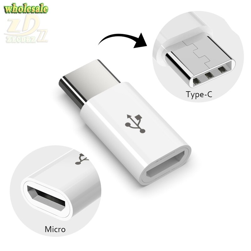 USB-C Type-C to Micro USB Data Charging Adapter For S8 PLUS Huawei P9 p10 p20 mate 10 20 Plus Honor 8 Xiaomi wholesale 2000pcs