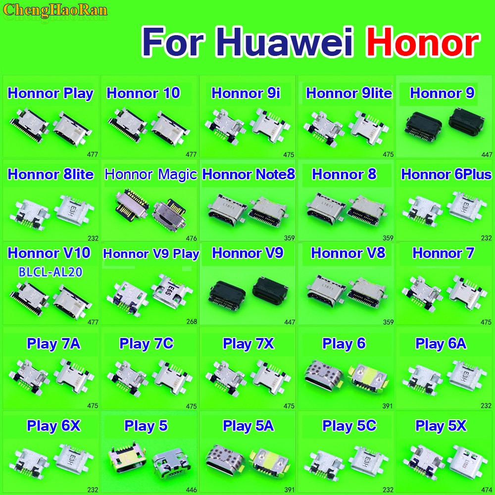 Micro usb jack charging socket for Huawei Honor 7 8 10 V10 V9 9i 8 9 Lite 6 plus magic note8 Play 5 6 6A 6X 5C 5A 5X 7A 7C 7X