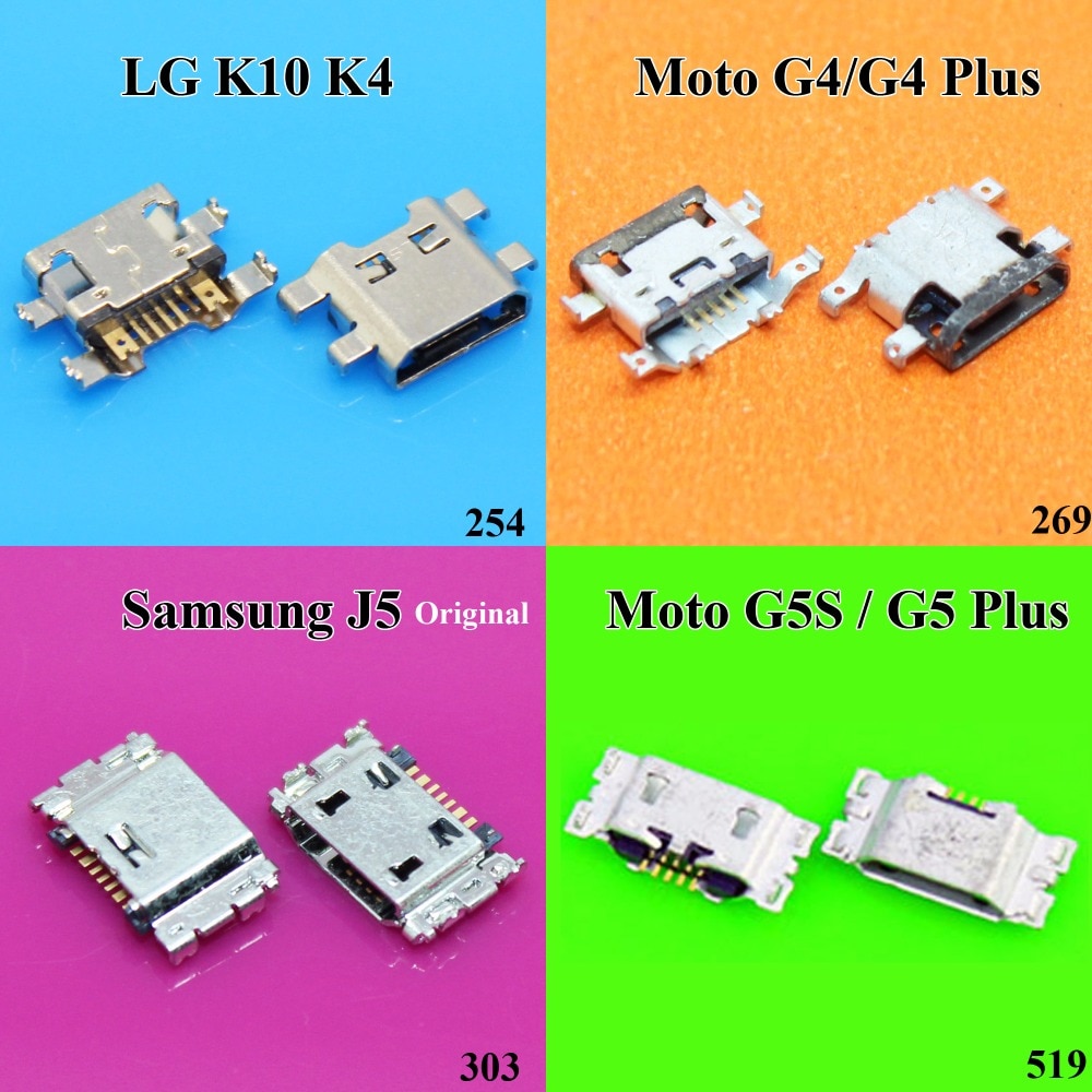 For MOTO G4 G5 Plus G5S XT1641 XT1644 Micro USB jack socket Connector Charging Port for Samsung J3 J5 J7 J500 J100 J300 LG K10