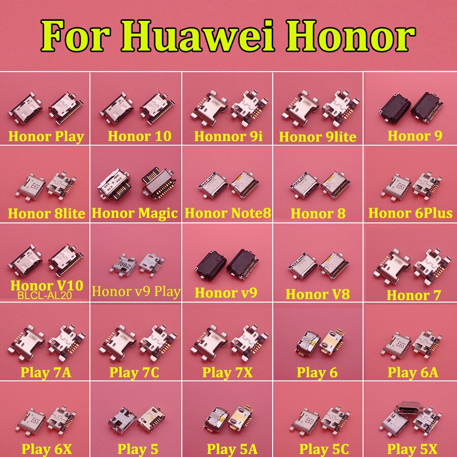 Micro usb jack charging socket for Huawei Honor 7 8 10 V10 V9 9i 8 9 Lite 6 plus magic note8 Play 5 6 6A 6X 5C 5A 5X 7A 7C 7X