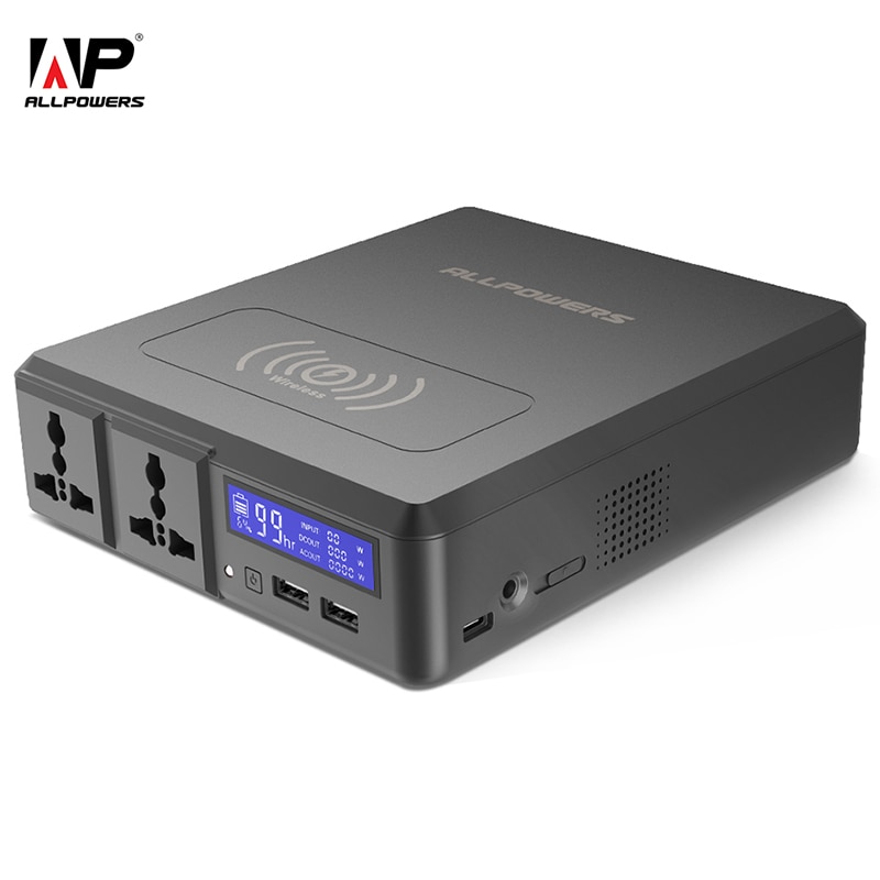 ALLPOWERS Power Bank 154W 41600mAh Super High Capacity External Battery Charger Portable Generator with AC DC USB Wireless