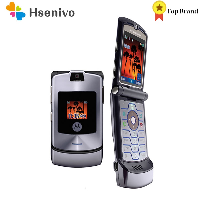 Motorola RAZR V3i Refurbisehd-Original Unlocked Mobile Phone GSM Flip Bluetooth Phone One Year Warranty Free shipping