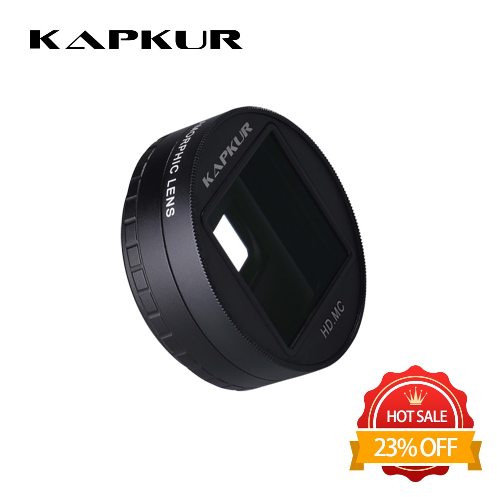 Kapkur wide screen movie lens , 1.33X Anamorphic Lens , 2.75:1 phone camera lens , used by Filmic App for widescreen video taken