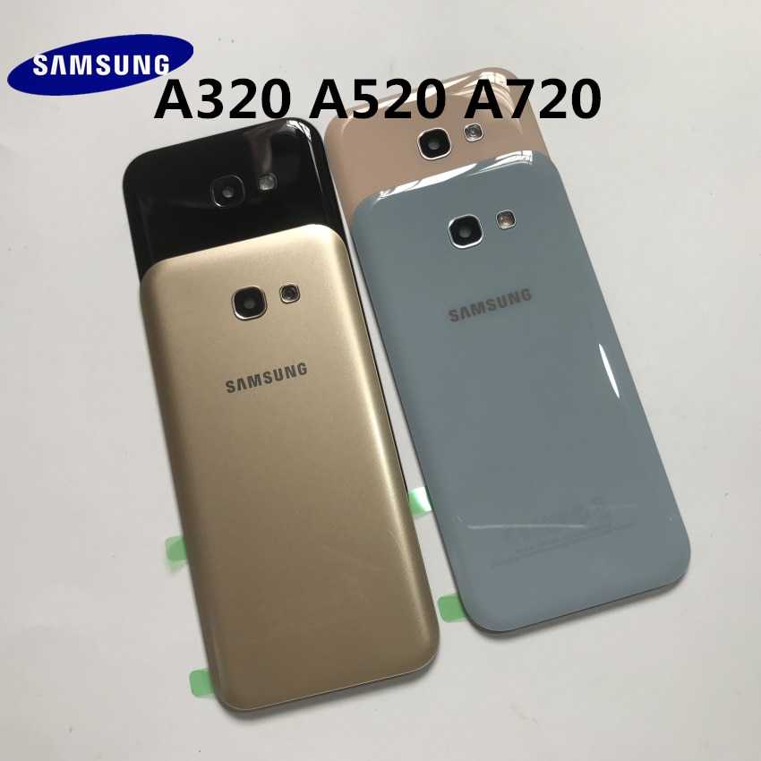 Original Back Glass For SAMSUNG Galaxy A3/A5/A7 2017 A320 A520 A720 Back Battery Glass Cover Rear Door Housing Case Replacement