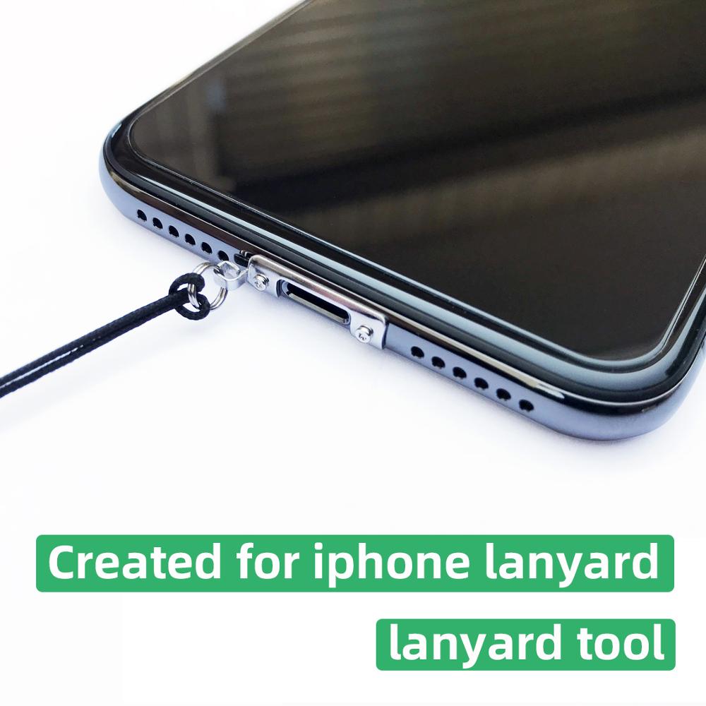 Lanyard Tool Data Port Stainless Steel Metal Hanger + Screwdriver Phone Straps for iPhone Xr/X/Xs max/5/5s/se/6/6P/6s/6sP/7/7P/