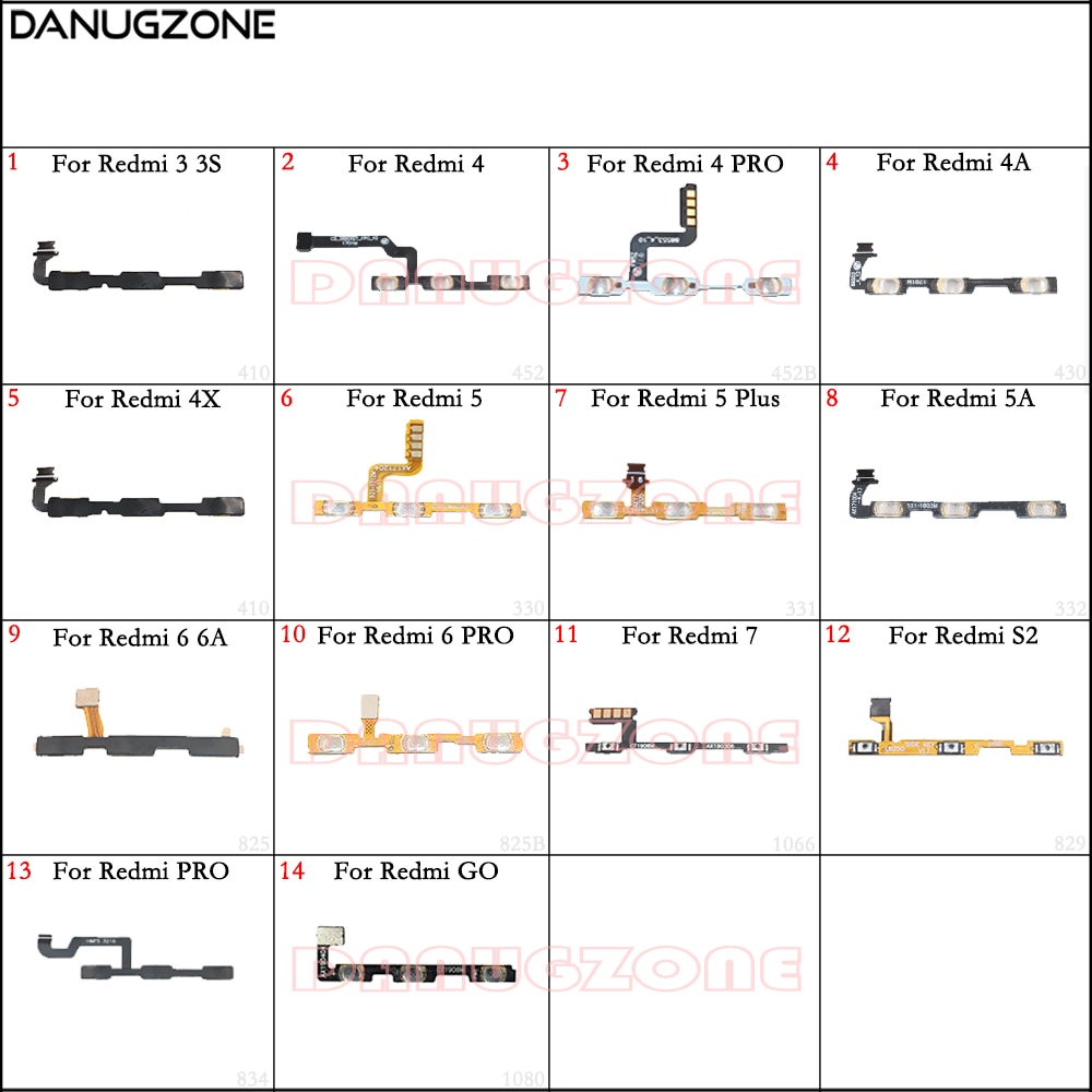 Power Button On / Off Volume Mute Switch Button Flex Cable For Xiaomi Redmi 3S 3 4 PRO 4A 4X 5 Plus 5A 6 6A 7 S2 GO