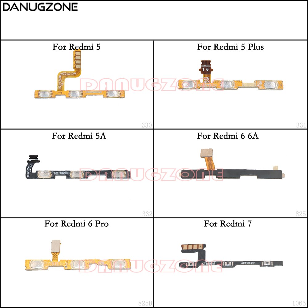 Power Button On / Off Volume Mute Switch Button Flex Cable For Xiaomi Redmi 7 5 Plus 5A 6 PRO 6A