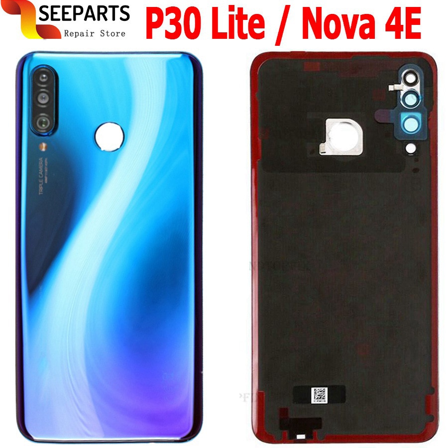 New For Huawei Nova 4e Back Battery Cover Glass Rear Door Housing Case 6.15" For Huawei P30 Lite Battery Cover P30 Lite housing