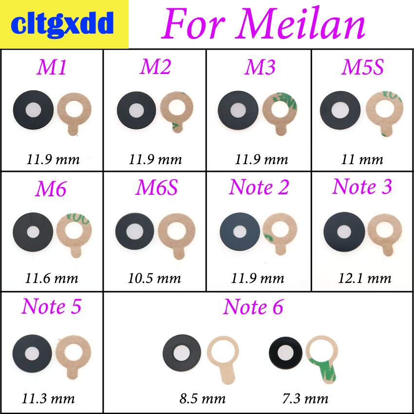 cltgxdd Rear Back Camera Glass Lens For Meizu For Meilan M1 M2 M3 M3S M5 M5S Note 2 3 5 6 S6 note6 Camera Glass Lens