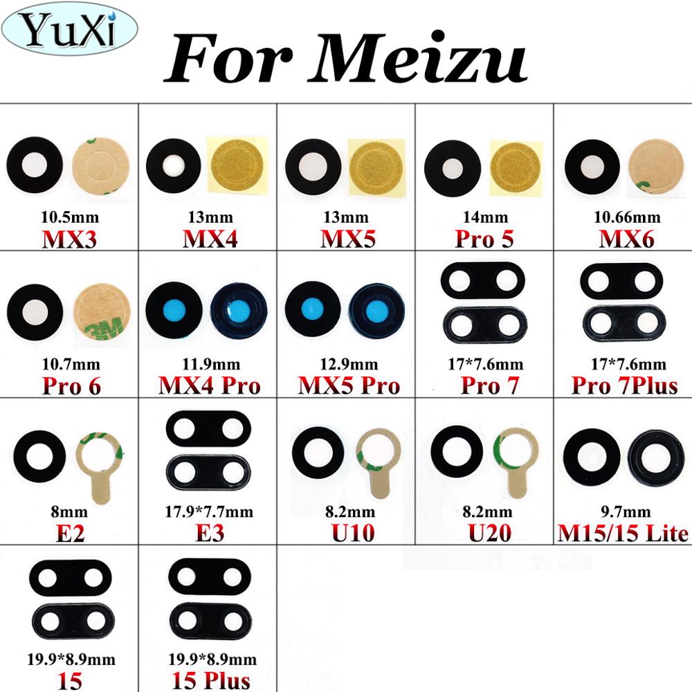 YuXi Camera Glass For Meizu MX3 MX4 MX5 Pro 5 6 7 Plus E2 E3 U10 U20 M15 lite Plus Camera Glass Lens Housing Parts Replacement