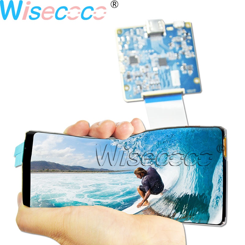 Wisecoco 6 Inch Rollable Flexible OLED 2160*1080 LCD Display 48 Pins Screen 1mm with HDMI to MIPI Driver Board