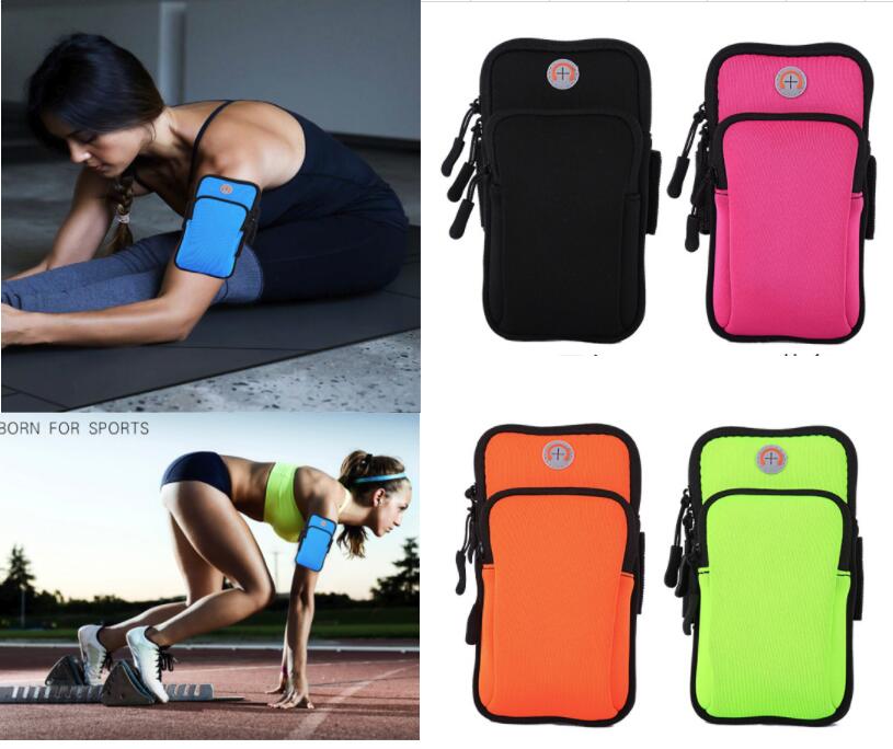 100pcs Sports Running Mobile Phone Bag Outdoor Sports Armband Sweatproof Arm Package Bag Gym Fitness Cell Phone Bag Key Holder