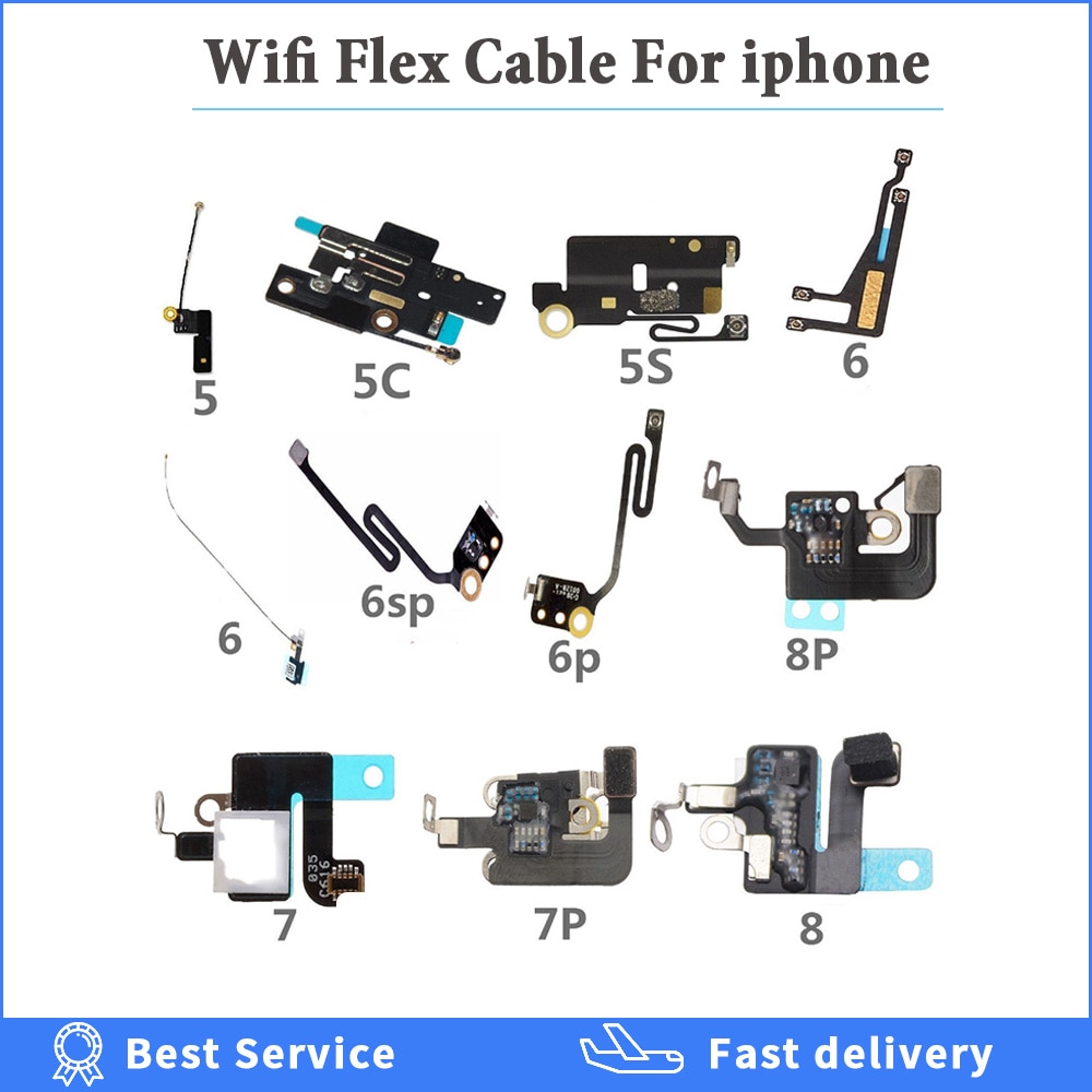 For iPhone X XS MAX 5 5c 5s 6 6s 7 8 plus Signal Wifi Antenna Ribbon Wire Connector Flex Cable Ribbon Replacement Parts New