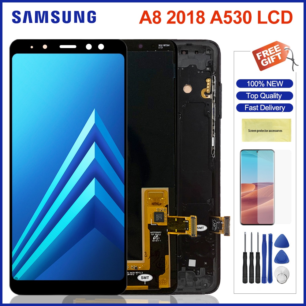 5.6'' A530 Screen With Frame For Samsung Galaxy A8 2018 A530 Lcd Display Touch Screen Digitizer Assembly Parts For Samsung A530