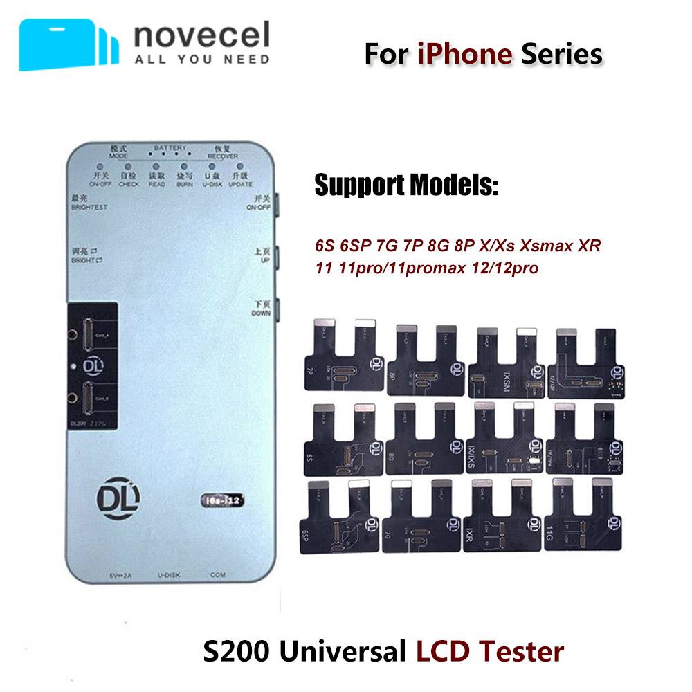 Novecel S200 LCD Tester Box for iPhone 11 12 pro X XS XR MAX 8 7 6SPlus Motherboard Tester 3D Touch Test CellPhone Repair Tools