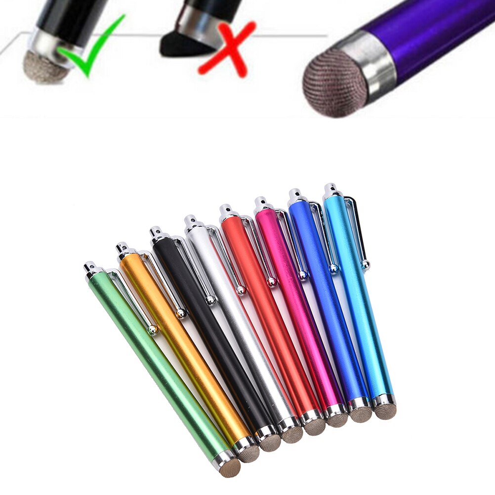 Universally 11.2cm Metal Mesh Fine Point Round Thin Tip Capacitive Stylus Pen Tablet Stylus Pen For Smart Phone ipad Tablet PC