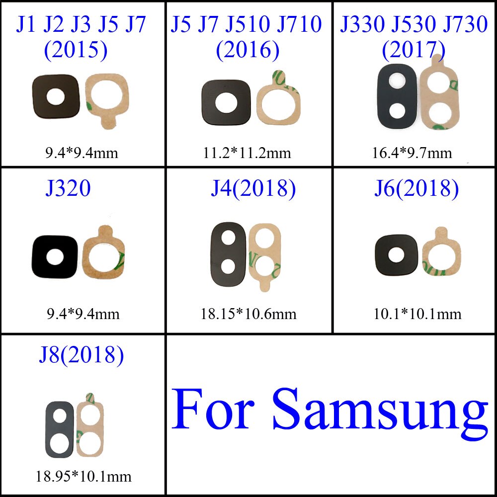 For Samsung Galaxy J1 J2 J3 J4 J5 J6 J7 J8 2017 J510 J710 J730 J320 J330 J530 Phone Housing Back Rear Camera Glass Lens Cover