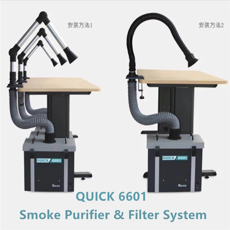 QUICK 6601 Professional Purifying filter system smoke purification machine mobile phone repair workshop lcd repair ESD Soldering