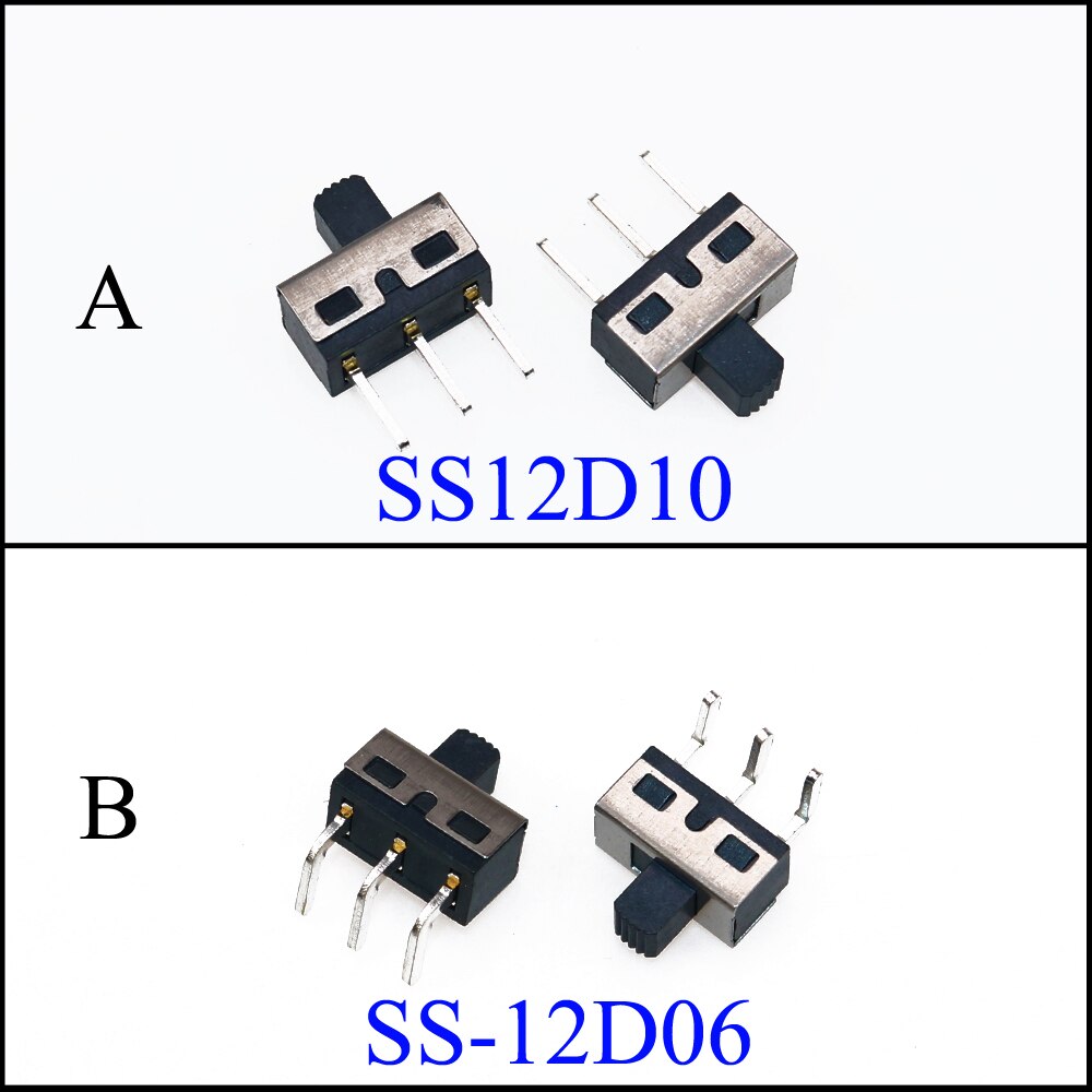 YuXi SS12D10 SS12D06 Toggle Switch 3Pins Straight Feet Handle High 5mm Spacing Of 4.7mm 3A 250V SS12D10 power switches