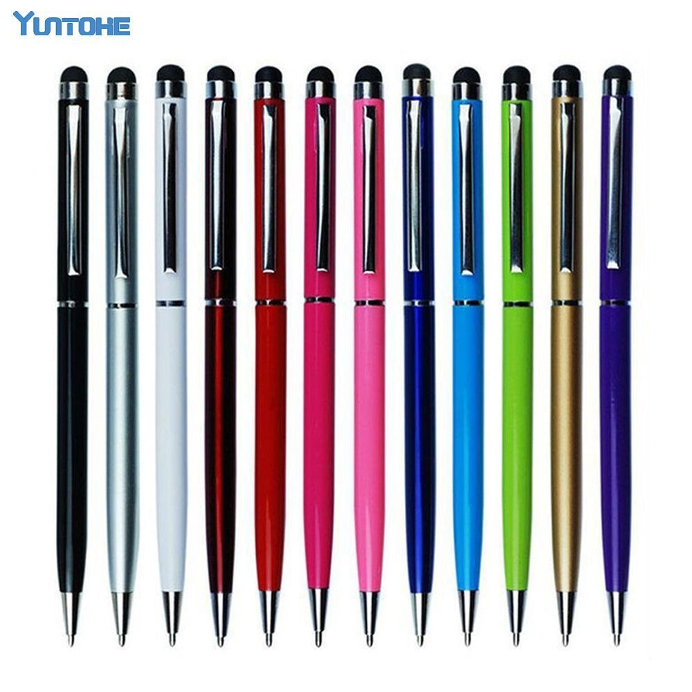 2000pcs/lot 2 In 1 Ball Point Stylus Touch Pen for Ipad Itouch Iphone Xs max XR X 8 7 6 5 for Cellphone Tablet PC Colorful Gift