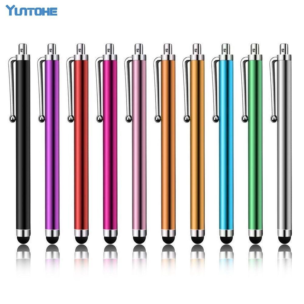 Wholesale Long Metal Stylus Capacitive Touch Pen for Mobile phone Samsung Galaxy For iPhone iPad 1000pcs/lot DHL