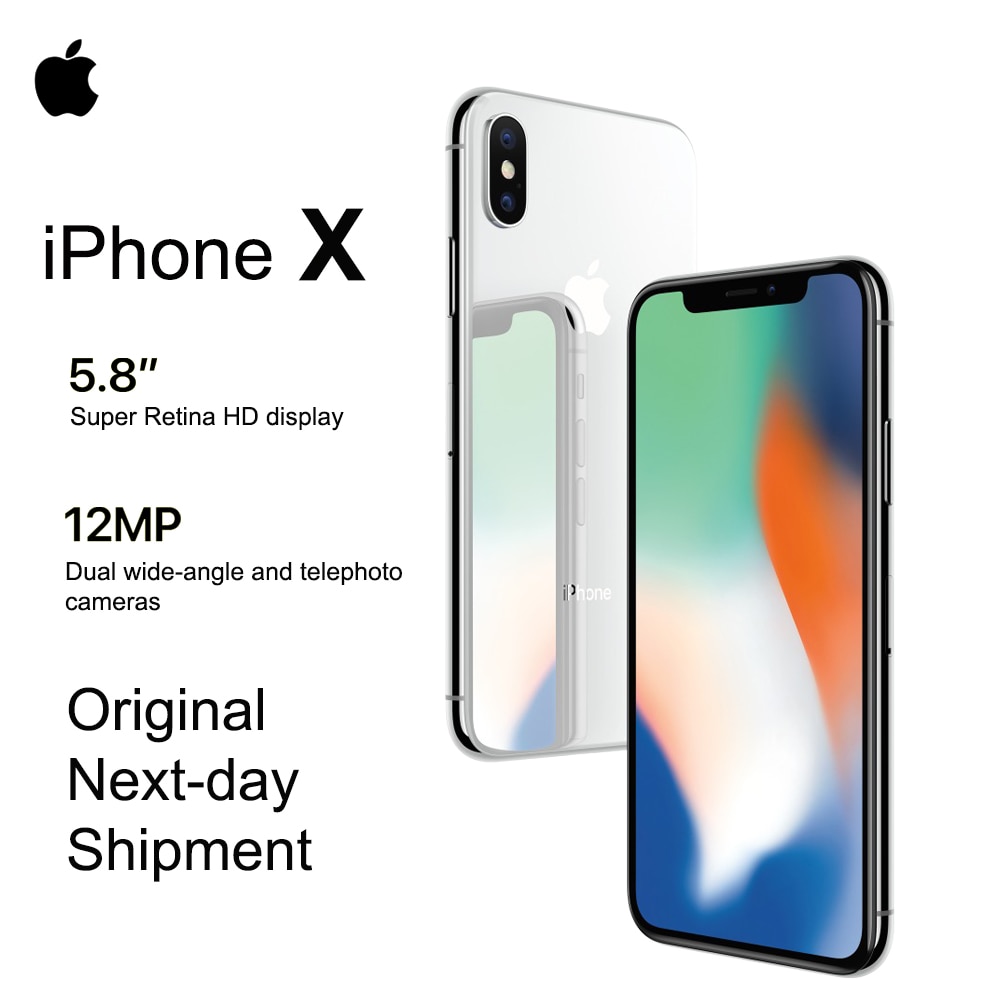 Brand New Apple iPhone X 5.8" OLED Super Retina Display 4G LTE FaceID 12MP Camera Bluetooth IOS 11 IP67 Waterproof Smart Phone